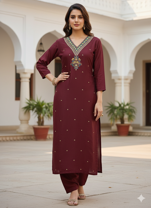 Single Silk Kurti Woven Zari Design